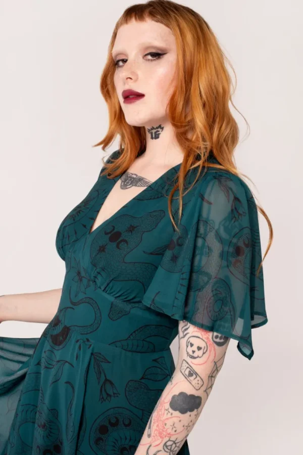 Hell Bunny Dresses | Midi Dresses>Venom Midi Dress DarkGreen
