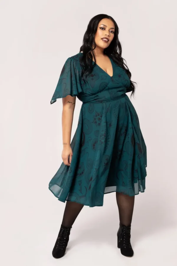 Hell Bunny Dresses | Midi Dresses>Venom Midi Dress DarkGreen