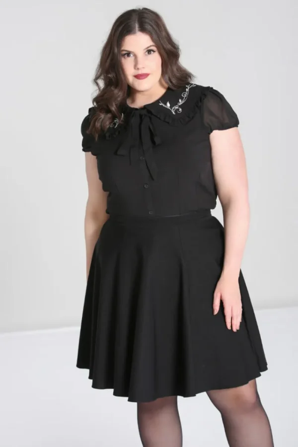 Hell Bunny Tops | Blouses>Vina Blouse Black