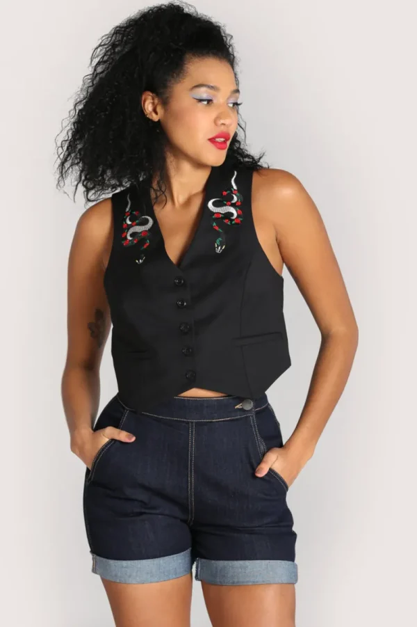 Hell Bunny Tops | Coats & Jackets>Viva Maria Waistcoat Black