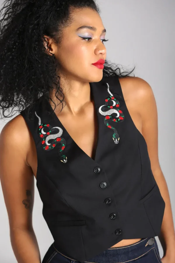 Hell Bunny Tops | Coats & Jackets>Viva Maria Waistcoat Black