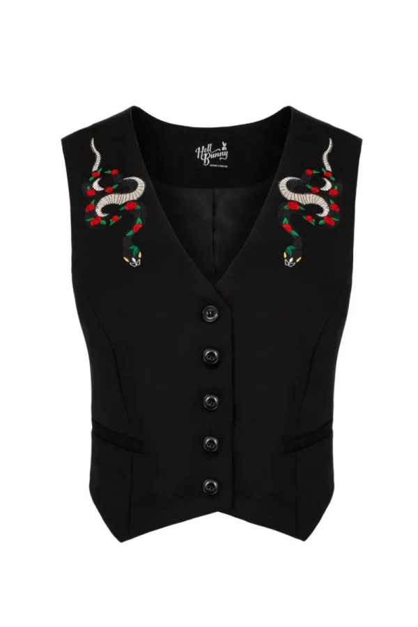 Hell Bunny Tops | Coats & Jackets>Viva Maria Waistcoat Black