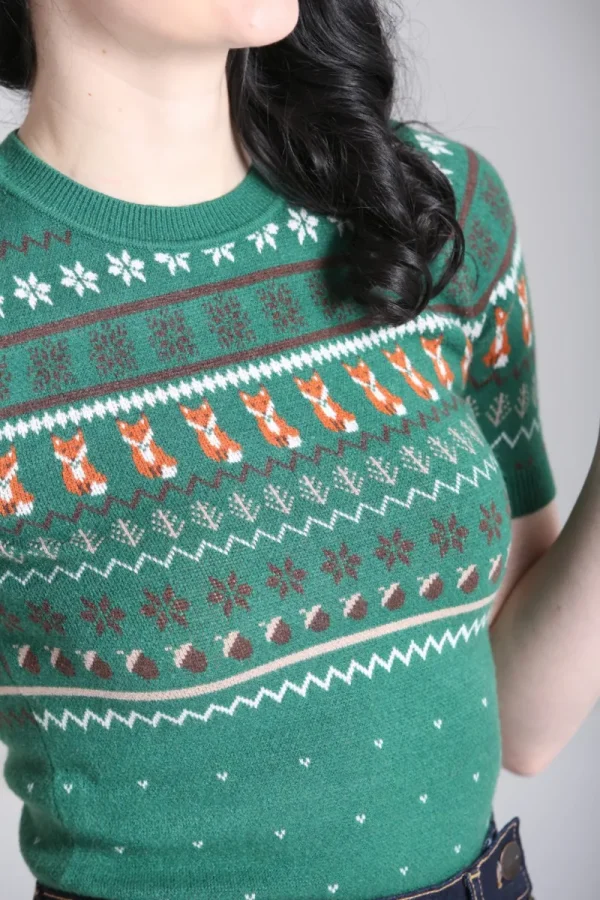 Hell Bunny Knitwear | Knitwear>Vixey Jumper Green