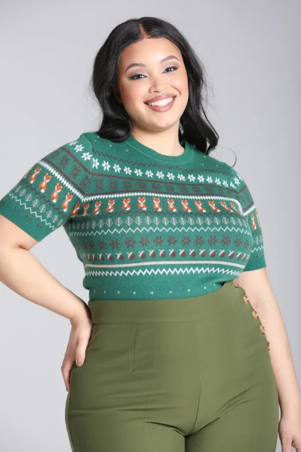 Hell Bunny Knitwear | Knitwear>Vixey Jumper Green