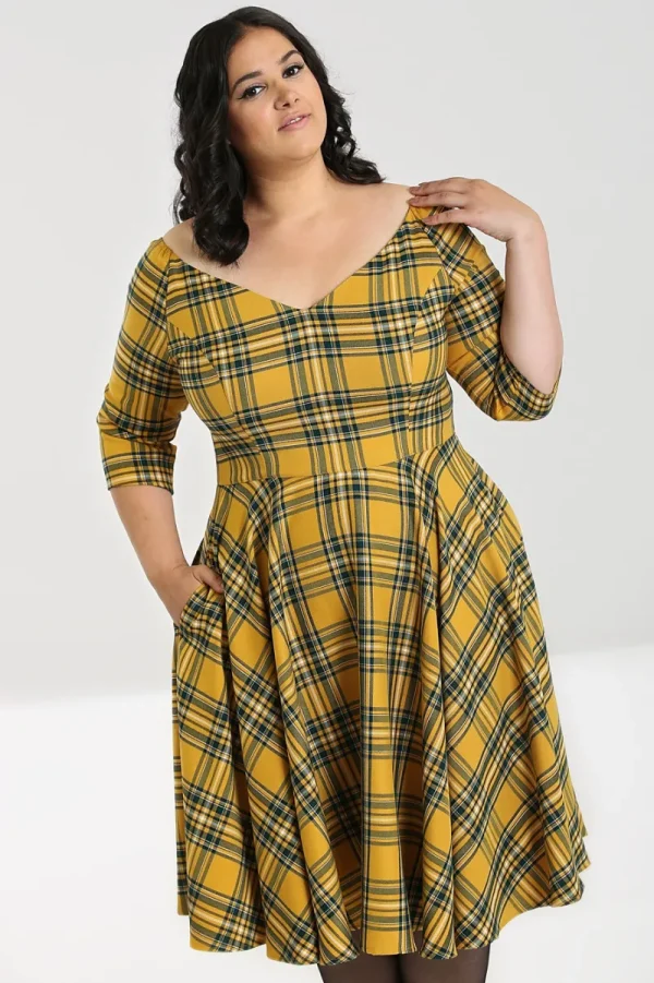 Hell Bunny Dresses | Dresses>Wither 50's Dress Mustard
