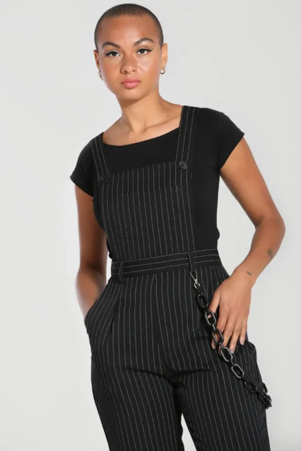 Hell Bunny Trousers & Shorts | Trousers & Shorts>Wolfie Dungarees Black
