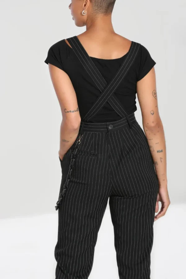 Hell Bunny Trousers & Shorts | Trousers & Shorts>Wolfie Dungarees Black