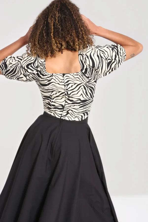 Hell Bunny Tops | Tops>Zebra Crop Top Ivory
