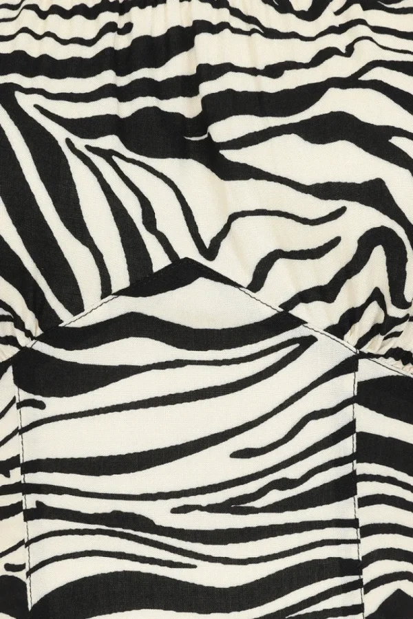 Hell Bunny Tops | Tops>Zebra Crop Top Ivory