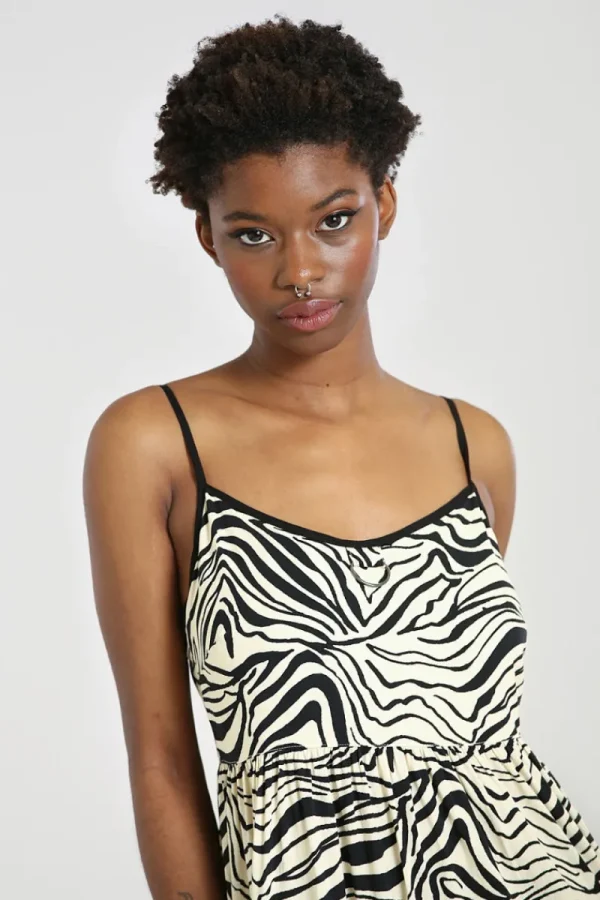 Hell Bunny Dresses>Zebra Maxi Dress Ivory