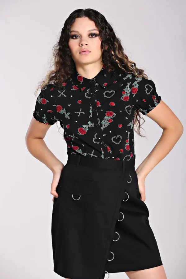 Hell Bunny Tops | Blouses>Zoey Blouse Black